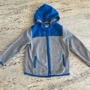 Kids Old Navy Fleece Blue and Gray Hooded Jacket.  EUC. Size 5t.